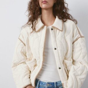 Женская куртка Стеганый Chaqueta с контрастной строчкой